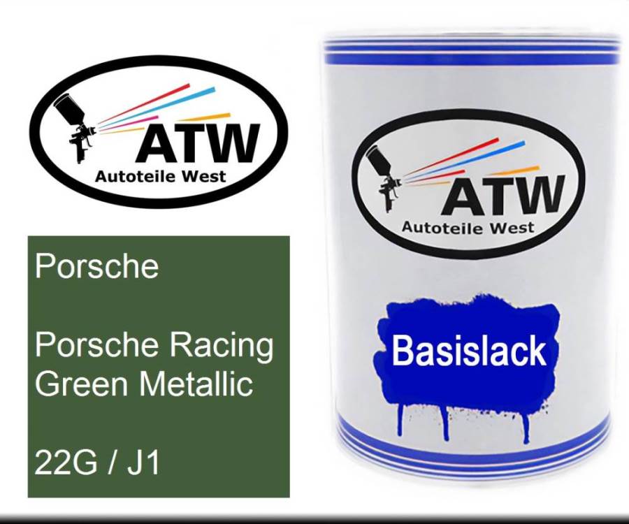 Porsche, Porsche Racing Green Metallic, 22G / J1: 500ml Lackdose, von ATW Autoteile West.